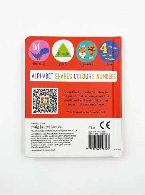 Alphabet, Shapes, Colours, Numbers