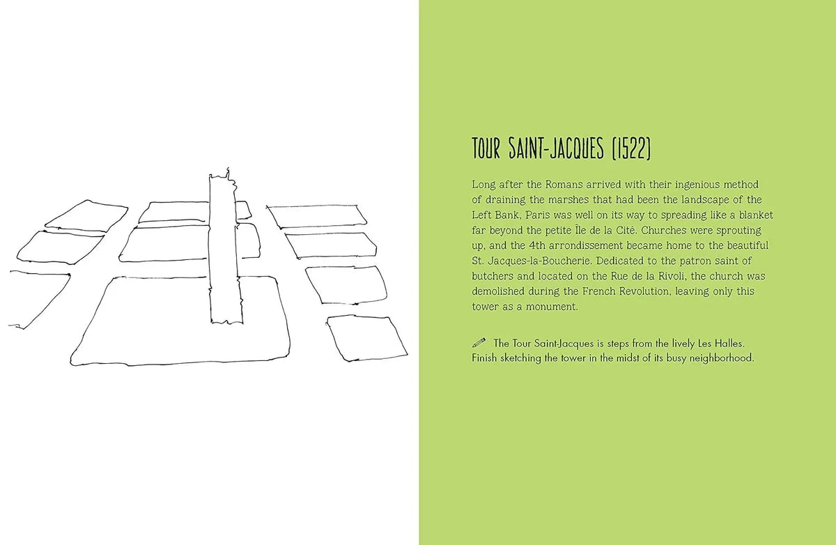 Illustration of a street plan with text on a green background