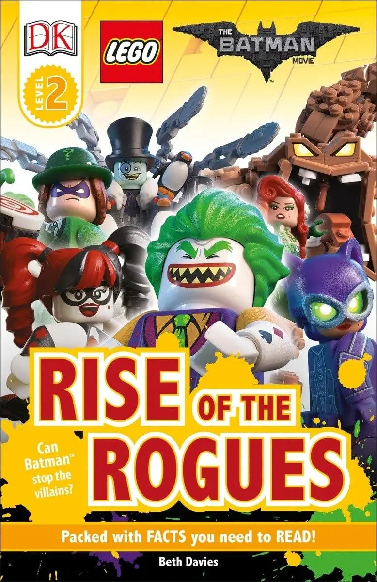 Book cover of 'Rise of the Rogues' from The LEGO Batman Movie featuring characters and DK logo.