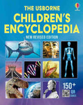 Cover of 'The Usborne Children's Encyclopedia' with images and text on a blue and purple gradient background.