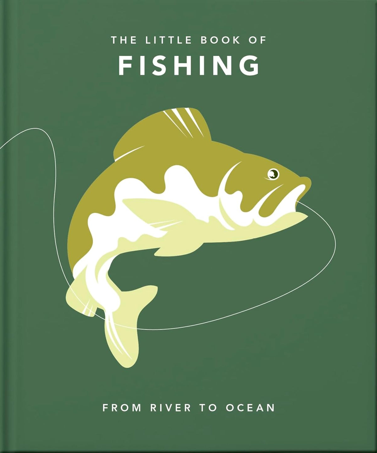 Book cover of 'The Little Book of Fishing' with a fish illustration on a green background