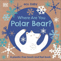 Book cover of 'Where Are You Polar Bear?' with a polar bear illustration and snowflakes on a brown background.